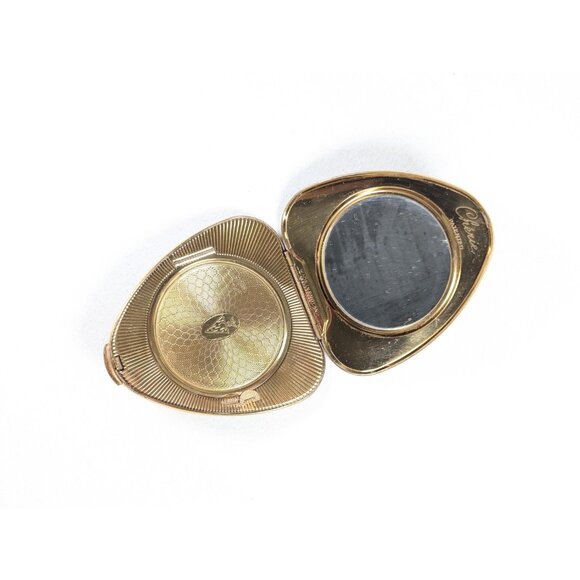 Vintage KIGU Chérie Mirror Compact, Petit Point Floral, Made in England - Picture 5 of 10